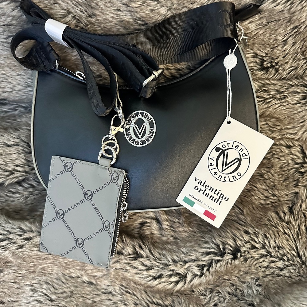 Valentino Orlandi purse (black and gray) 2 tone beautiful,